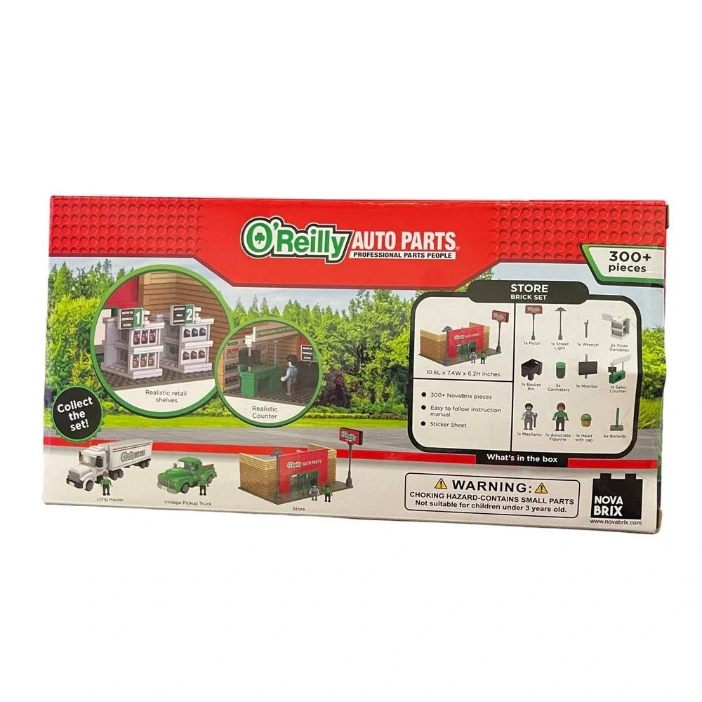 Nova Brix O'Reilly Auto Parts Store Brick Set 300+ Pieces Building Toy New